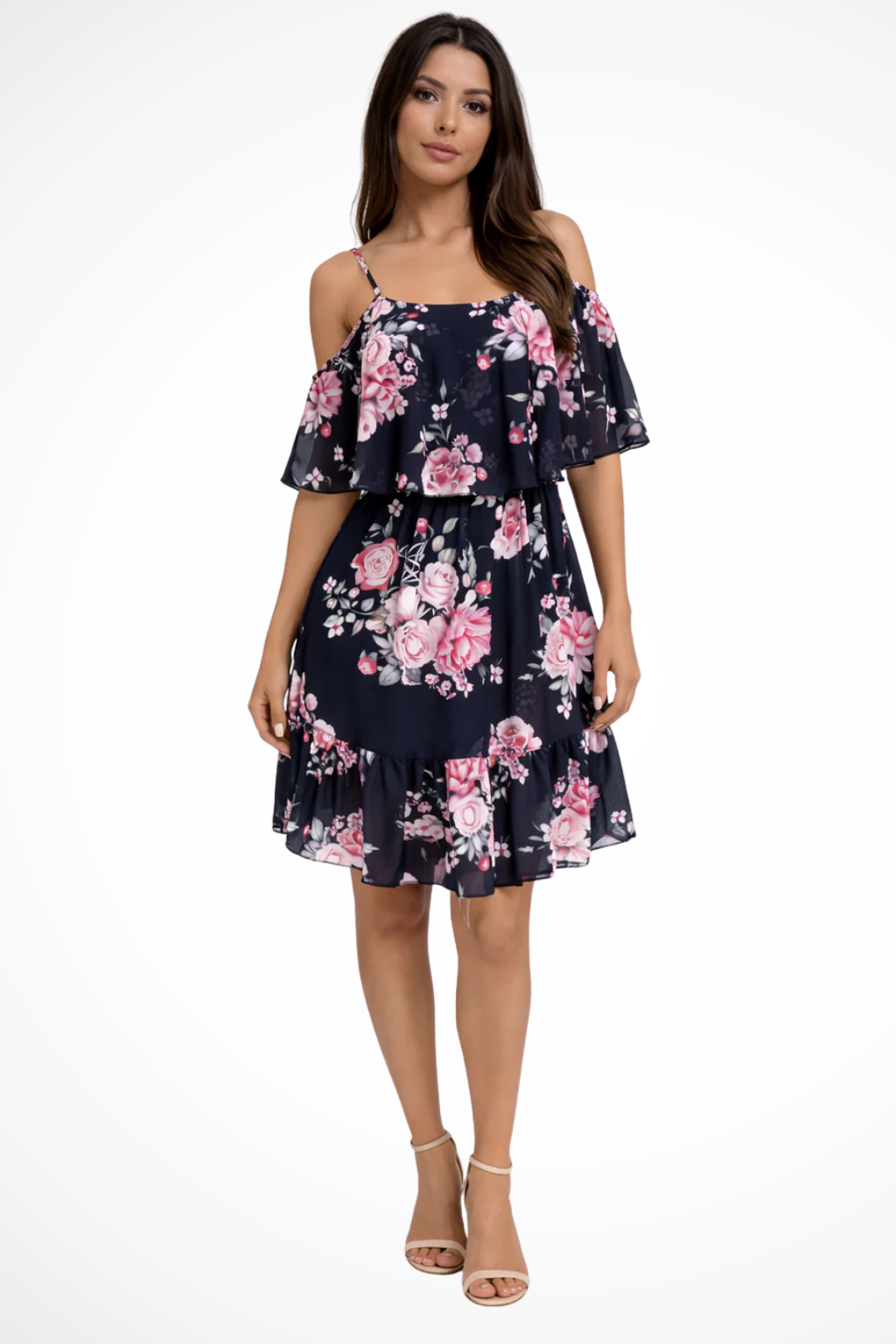Seraphina | Romantic Floral Off Shoulder Ruffle Mini Dress