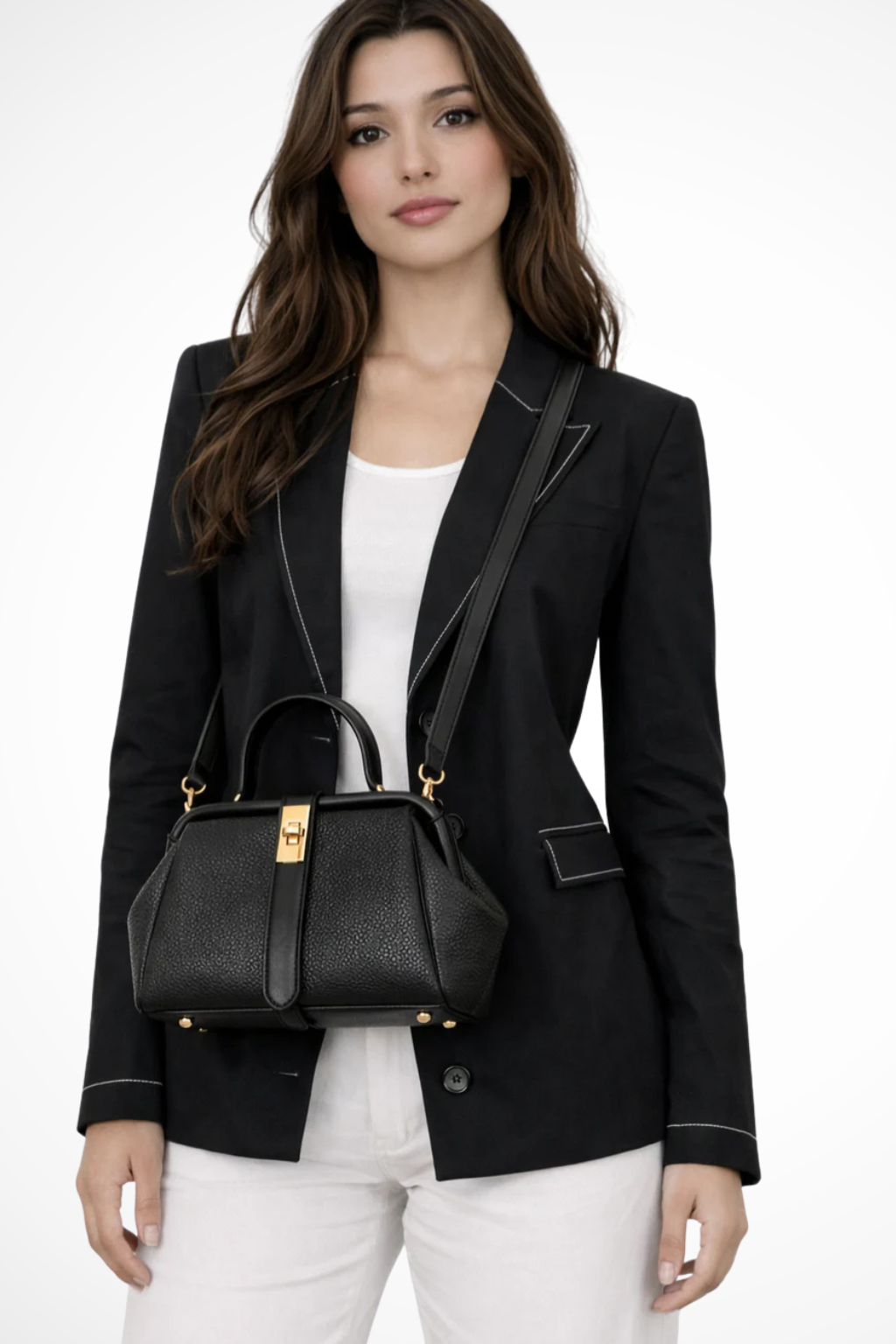 Genevieve | Structured Frame Mini Top Handle Bag