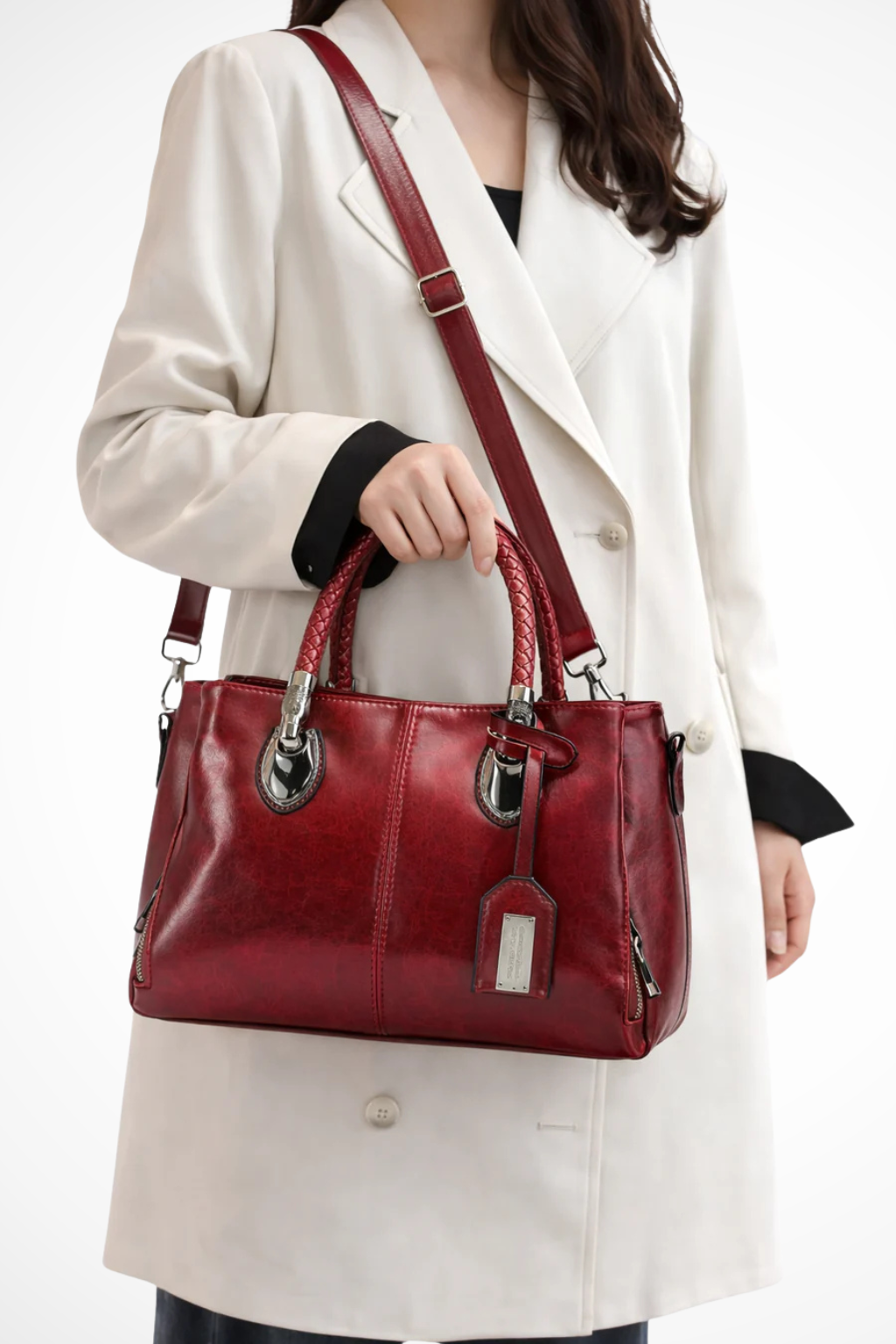 Isadora | Elegant Braided Handle Satchel Bag