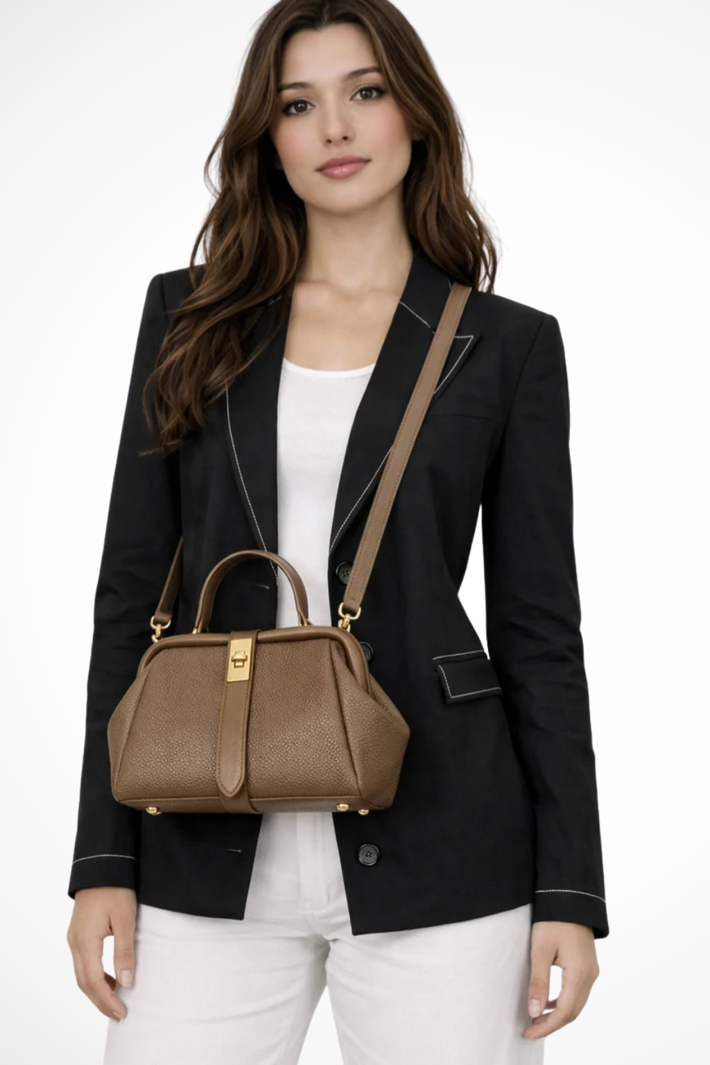 Genevieve | Structured Frame Mini Top Handle Bag