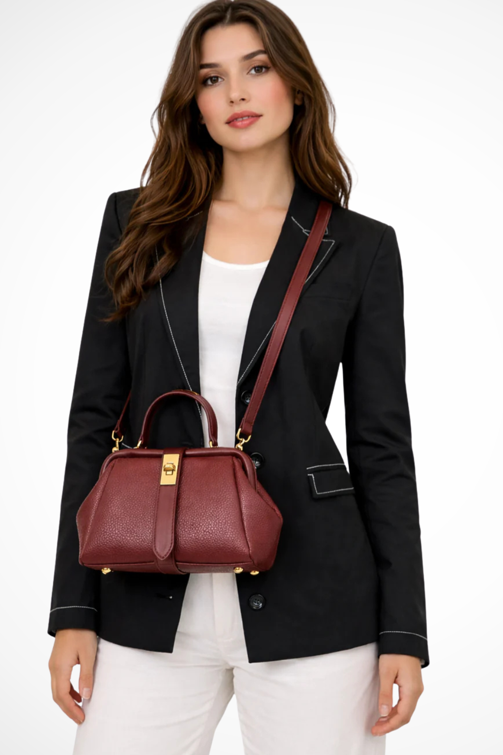 Genevieve | Structured Frame Mini Top Handle Bag