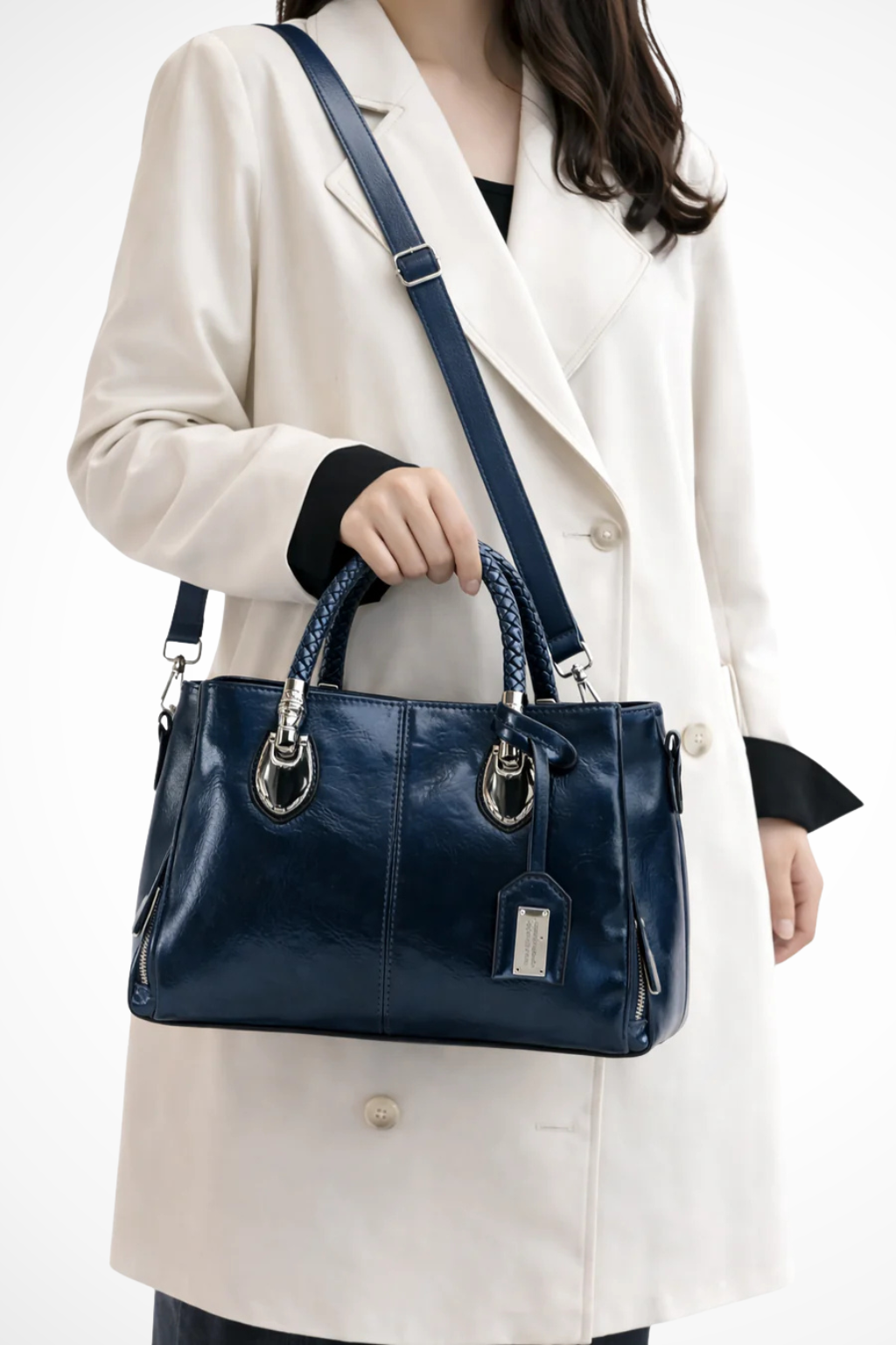 Isadora | Elegant Braided Handle Satchel Bag