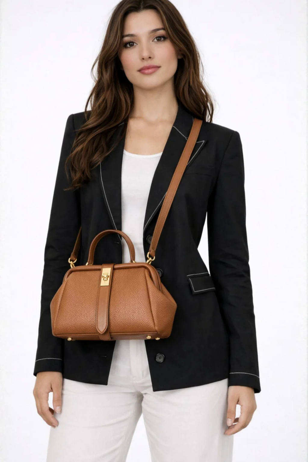 Genevieve | Structured Frame Mini Top Handle Bag