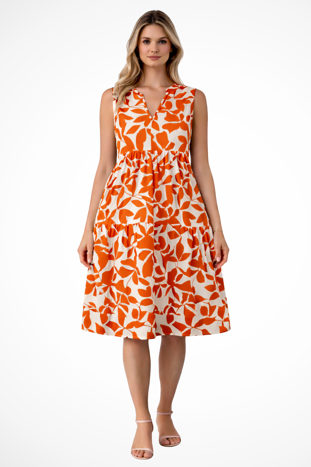 Cordelia | Elegant Tiered V-Neck Midi Dress