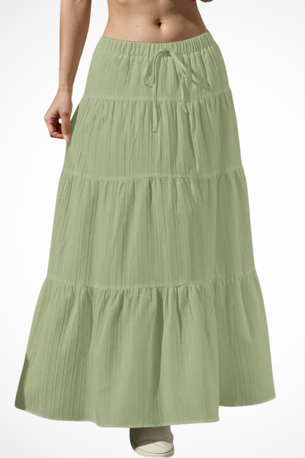 Celestine | Effortless Tiered Drawstring Maxi Skirt