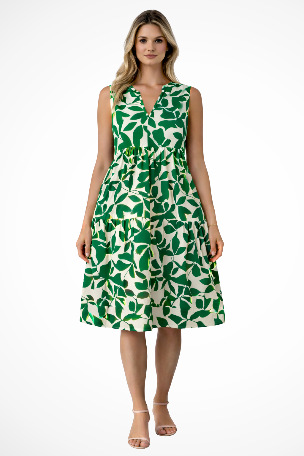 Cordelia | Elegant Tiered V-Neck Midi Dress
