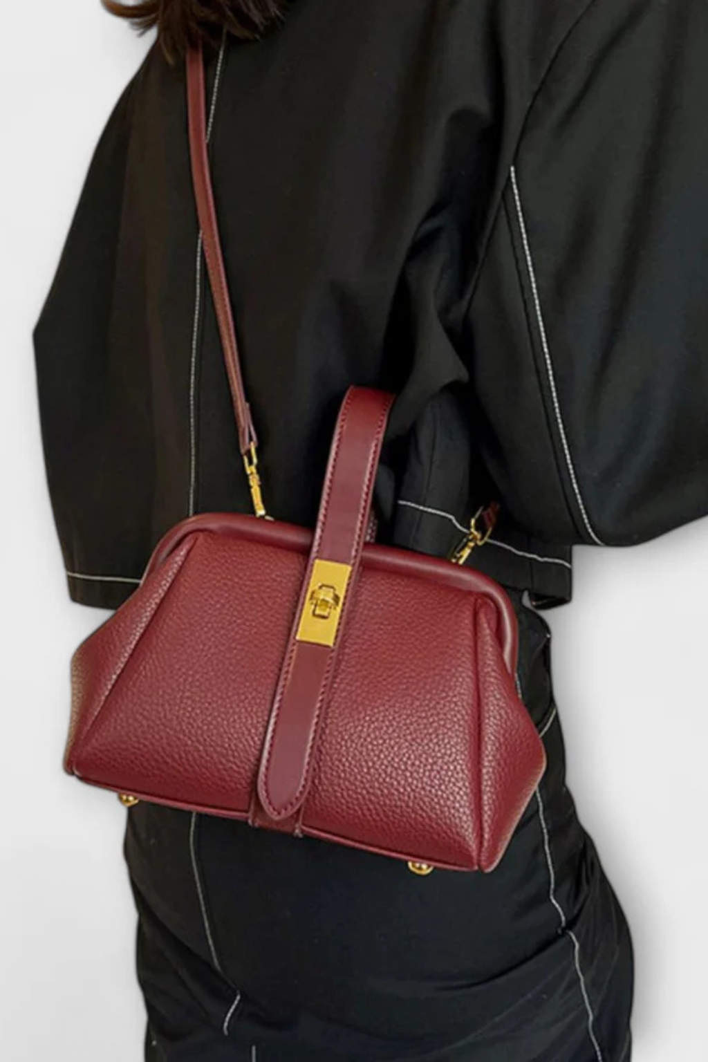 Genevieve | Structured Frame Mini Top Handle Bag
