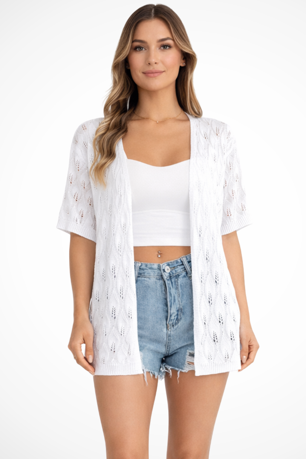 Rowella | Effortless Short Sleeve Crochet Cardigan