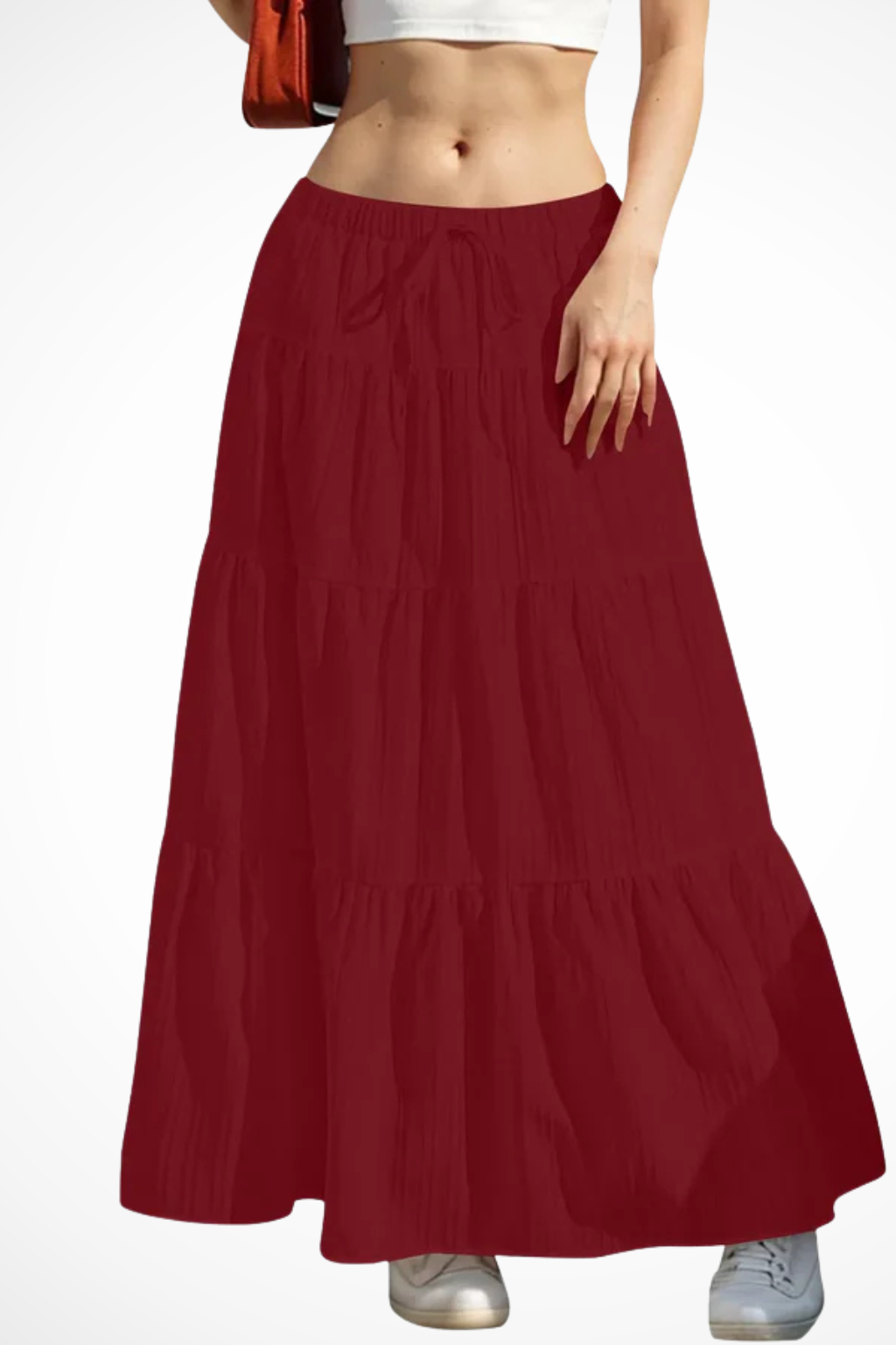 Celestine | Effortless Tiered Drawstring Maxi Skirt