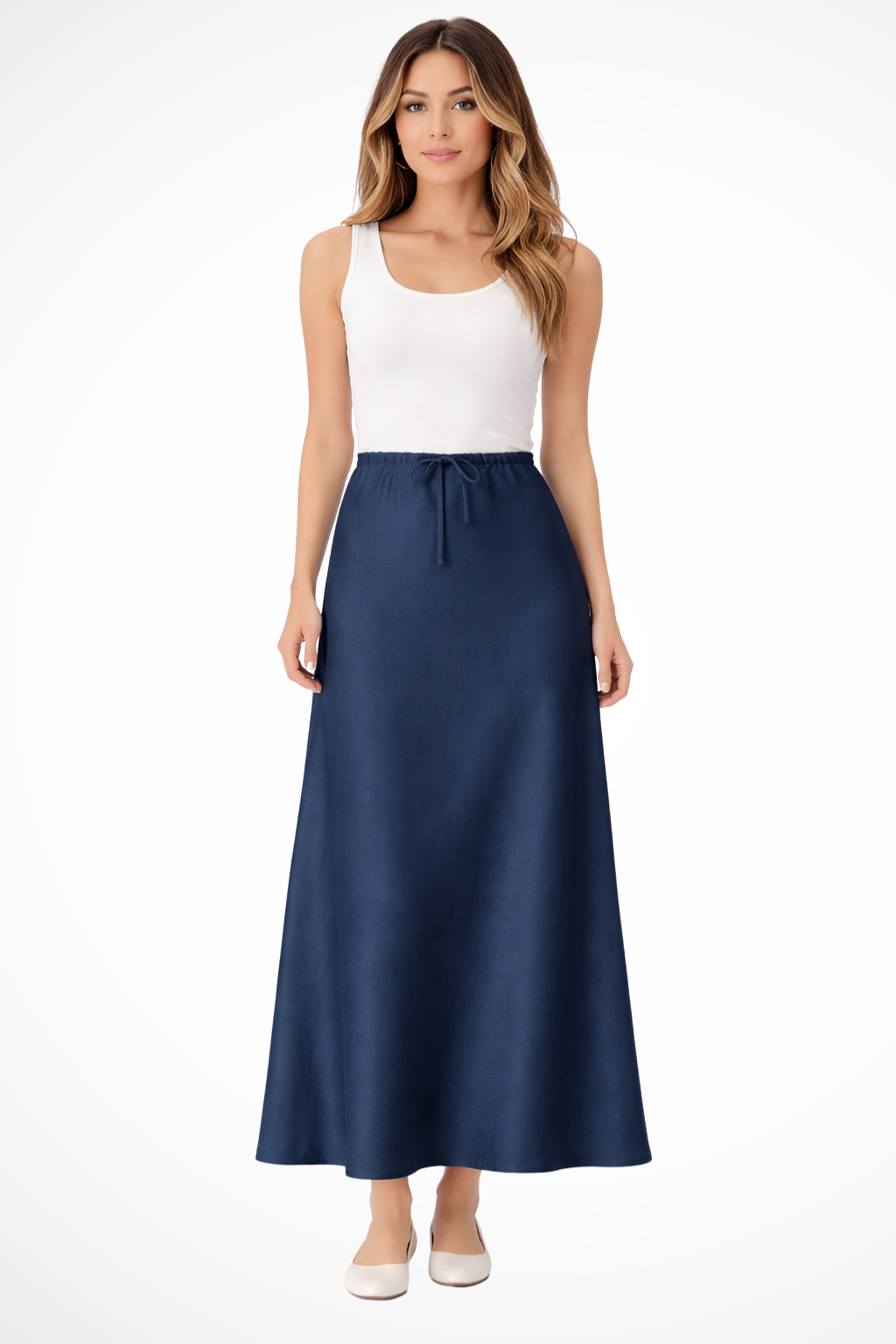 Adrielle | Elegant High Waist Tied Maxi Skirt