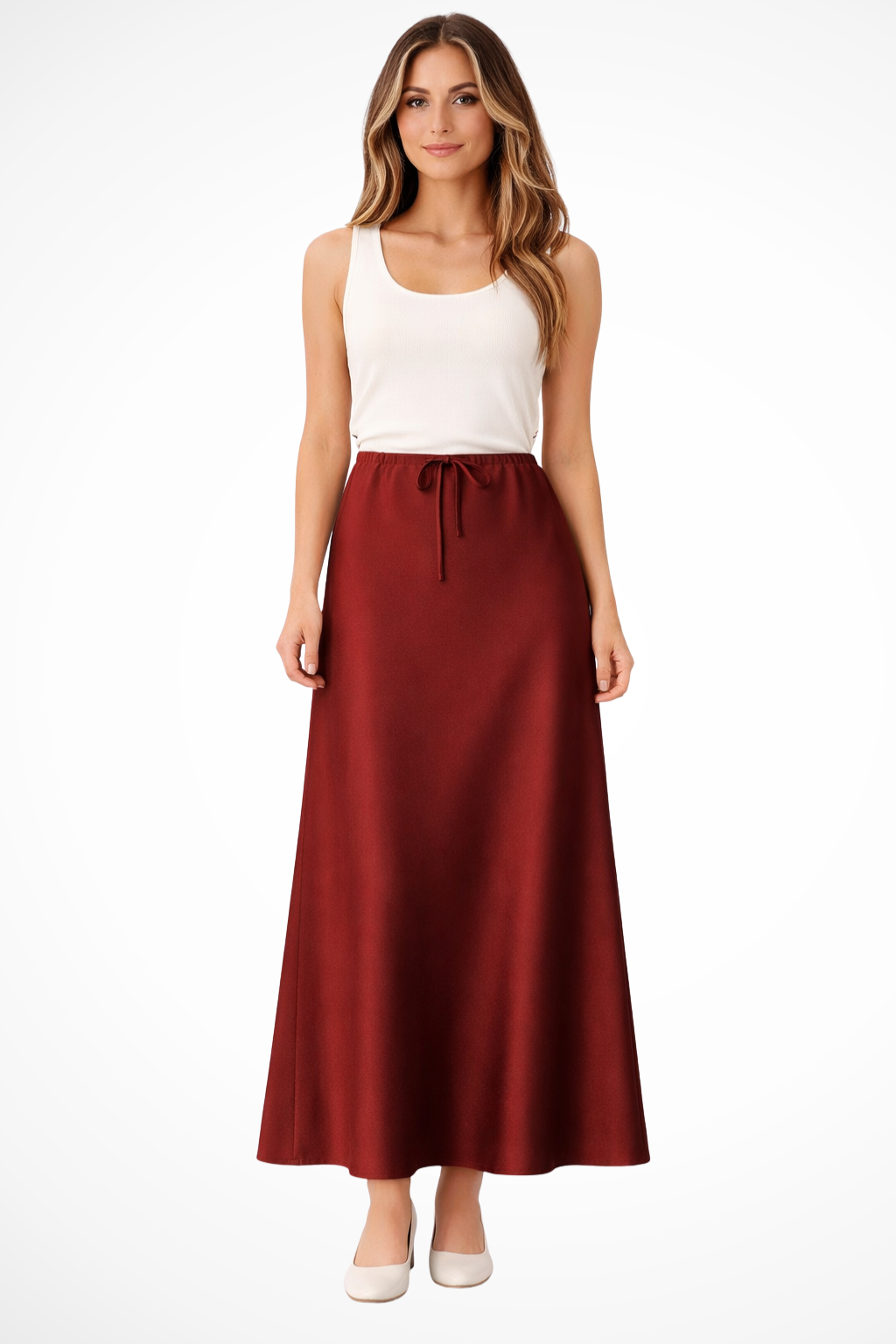 Adrielle | Elegant High Waist Tied Maxi Skirt