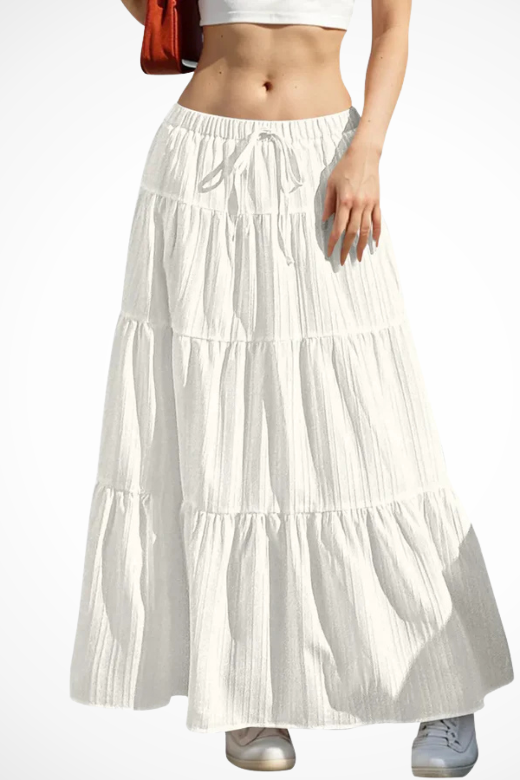 Celestine | Effortless Tiered Drawstring Maxi Skirt