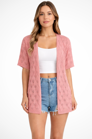 Rowella | Effortless Short Sleeve Crochet Cardigan