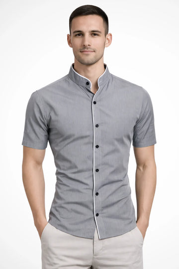 Marcus | Men's Classic Stand Collar Button Down Shirt