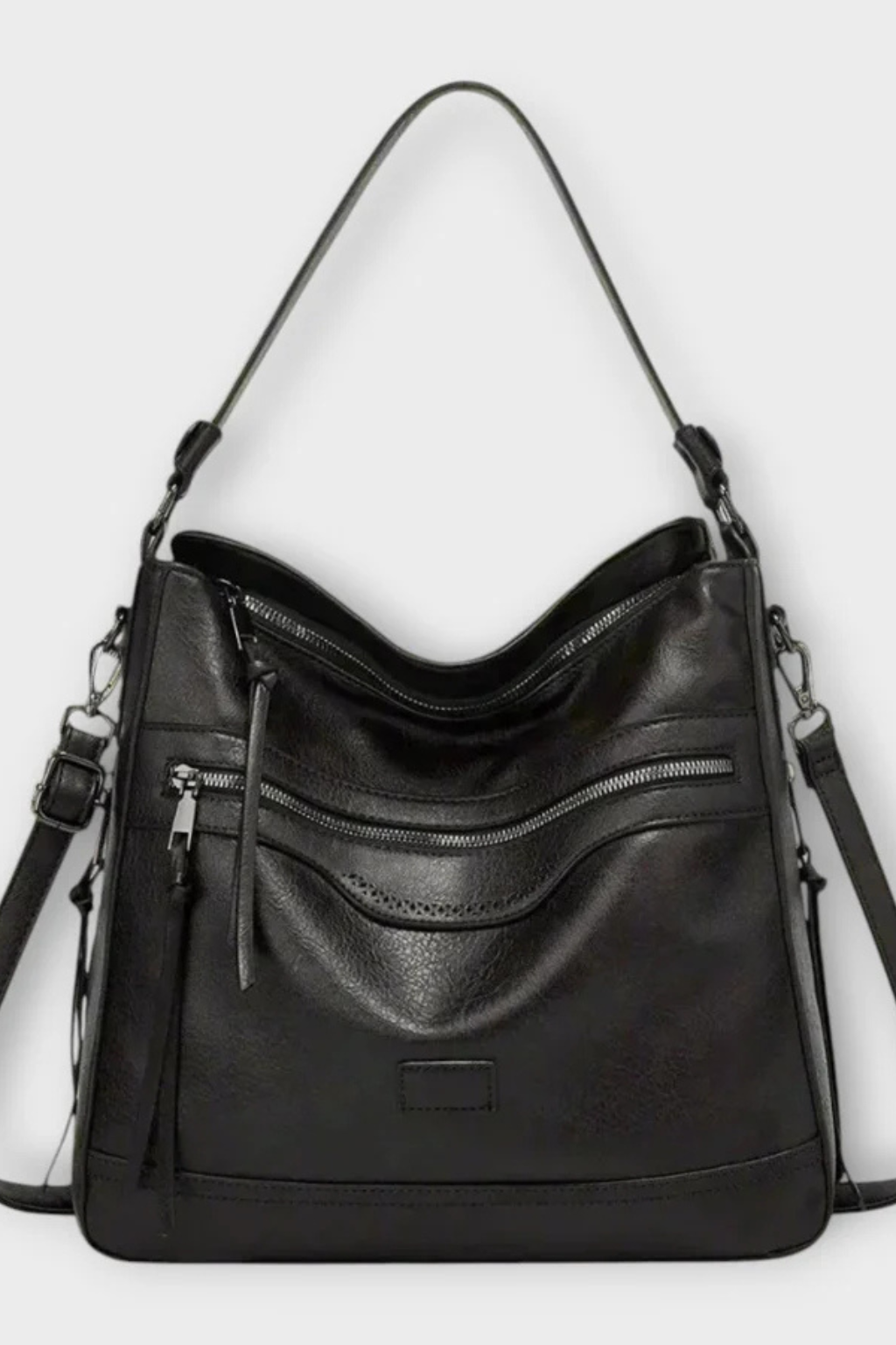 Adrielle | Sophisticated Multi-Zip Slouchy Hobo Bag