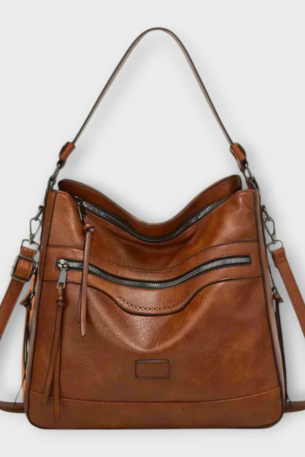 Adrielle | Sophisticated Multi-Zip Slouchy Hobo Bag