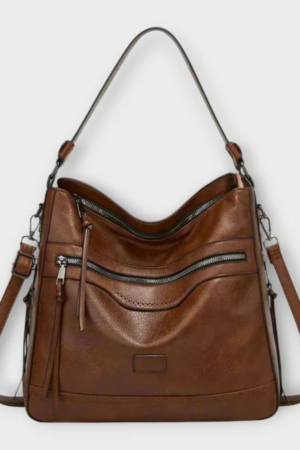 Adrielle | Sophisticated Multi-Zip Slouchy Hobo Bag
