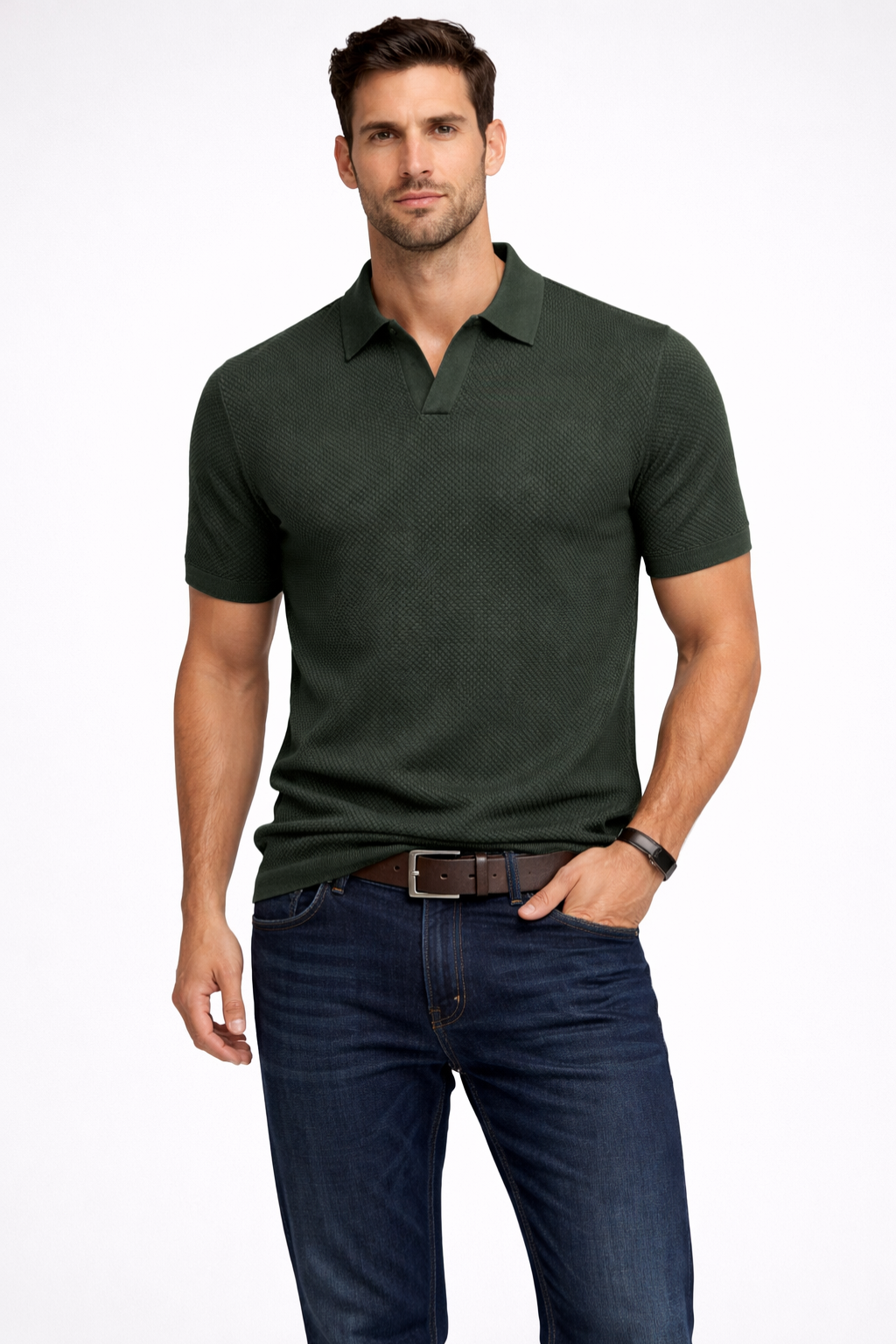 Theodore | Men's Classic Textured Knit Polo