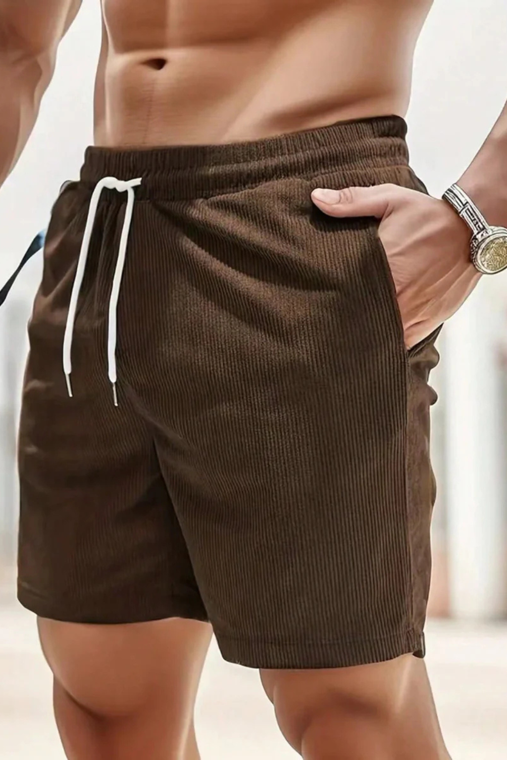 Benedict | Men's Relaxed Drawstring Corduroy Shorts