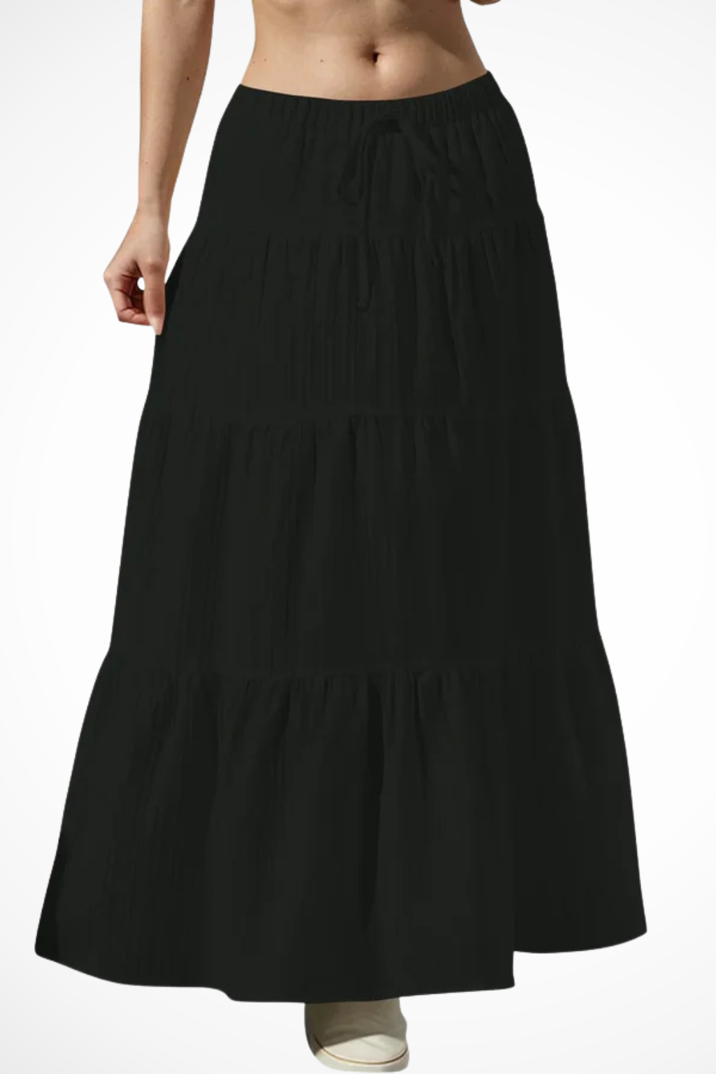 Celestine | Effortless Tiered Drawstring Maxi Skirt