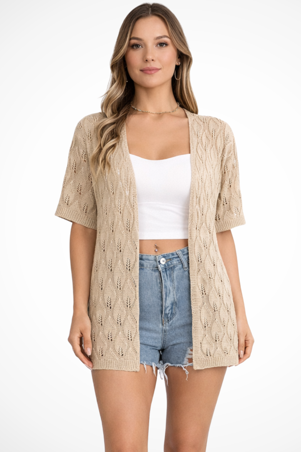 Rowella | Effortless Short Sleeve Crochet Cardigan