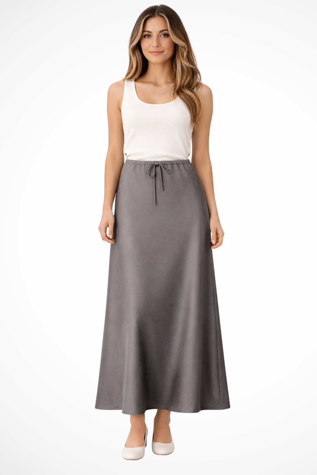 Adrielle | Elegant High Waist Tied Maxi Skirt
