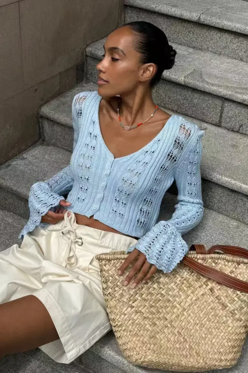 Adrielle | Romantic Crochet Bell Sleeve Cardigan