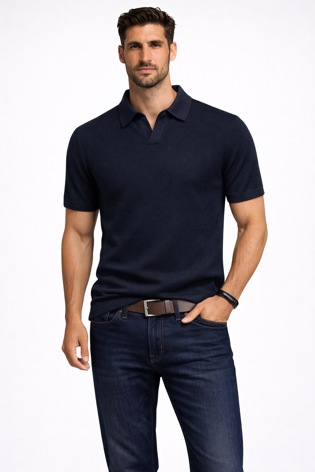 Theodore | Men's Classic Textured Knit Polo