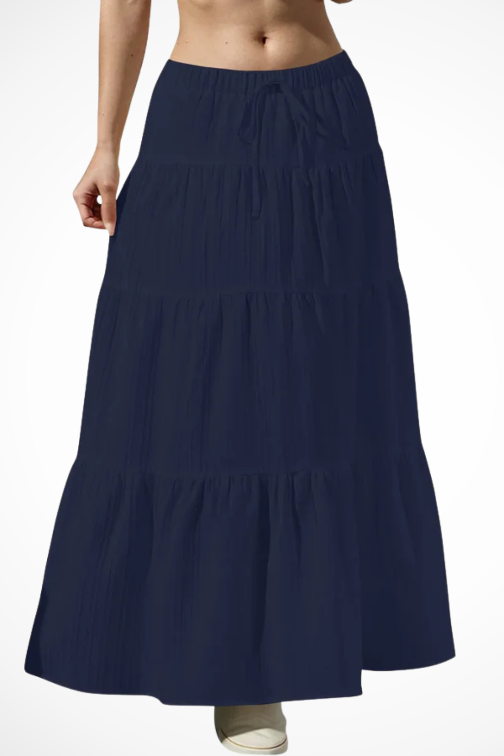 Celestine | Effortless Tiered Drawstring Maxi Skirt