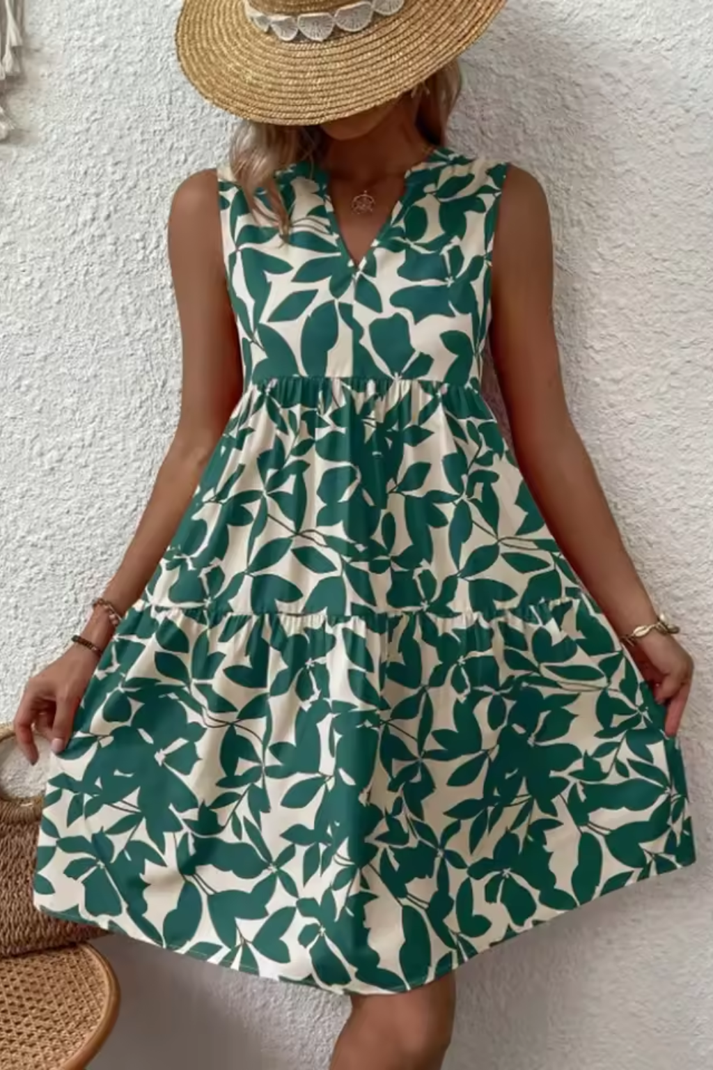 Cordelia | Elegant Tiered V-Neck Midi Dress