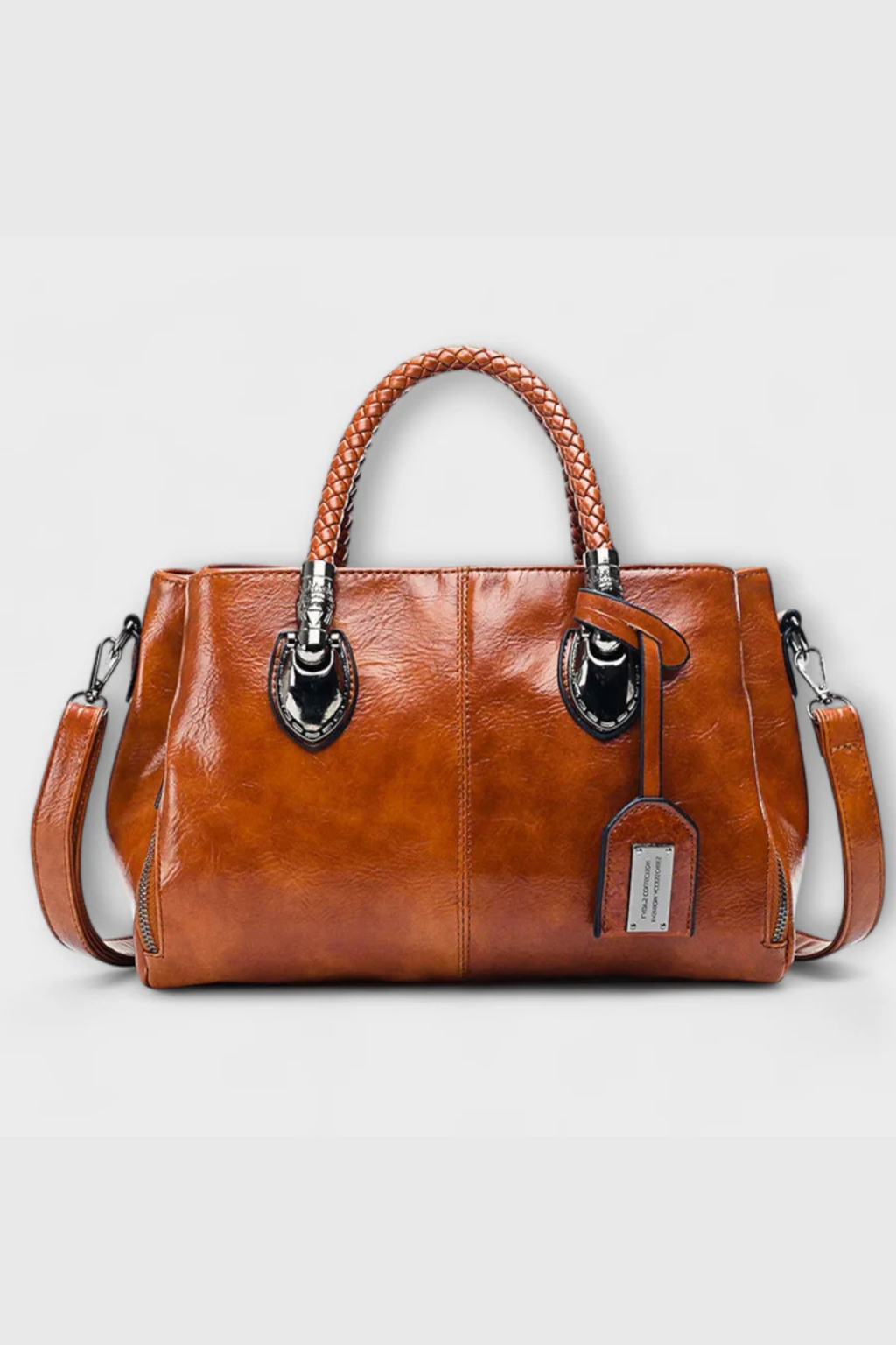 Isadora | Elegant Braided Handle Satchel Bag