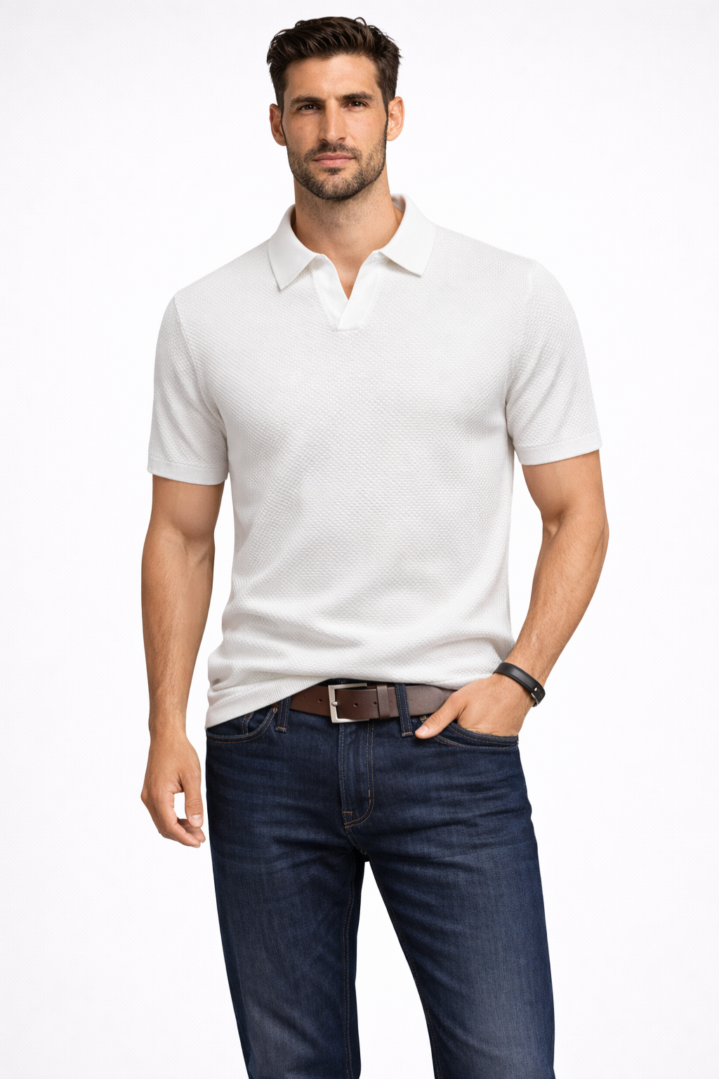 Theodore | Men's Classic Textured Knit Polo
