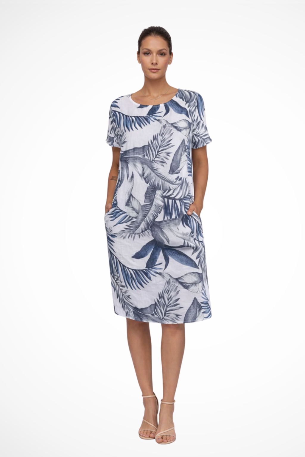 Luneth | Floral Relaxed Cap Sleeve Midi Dress