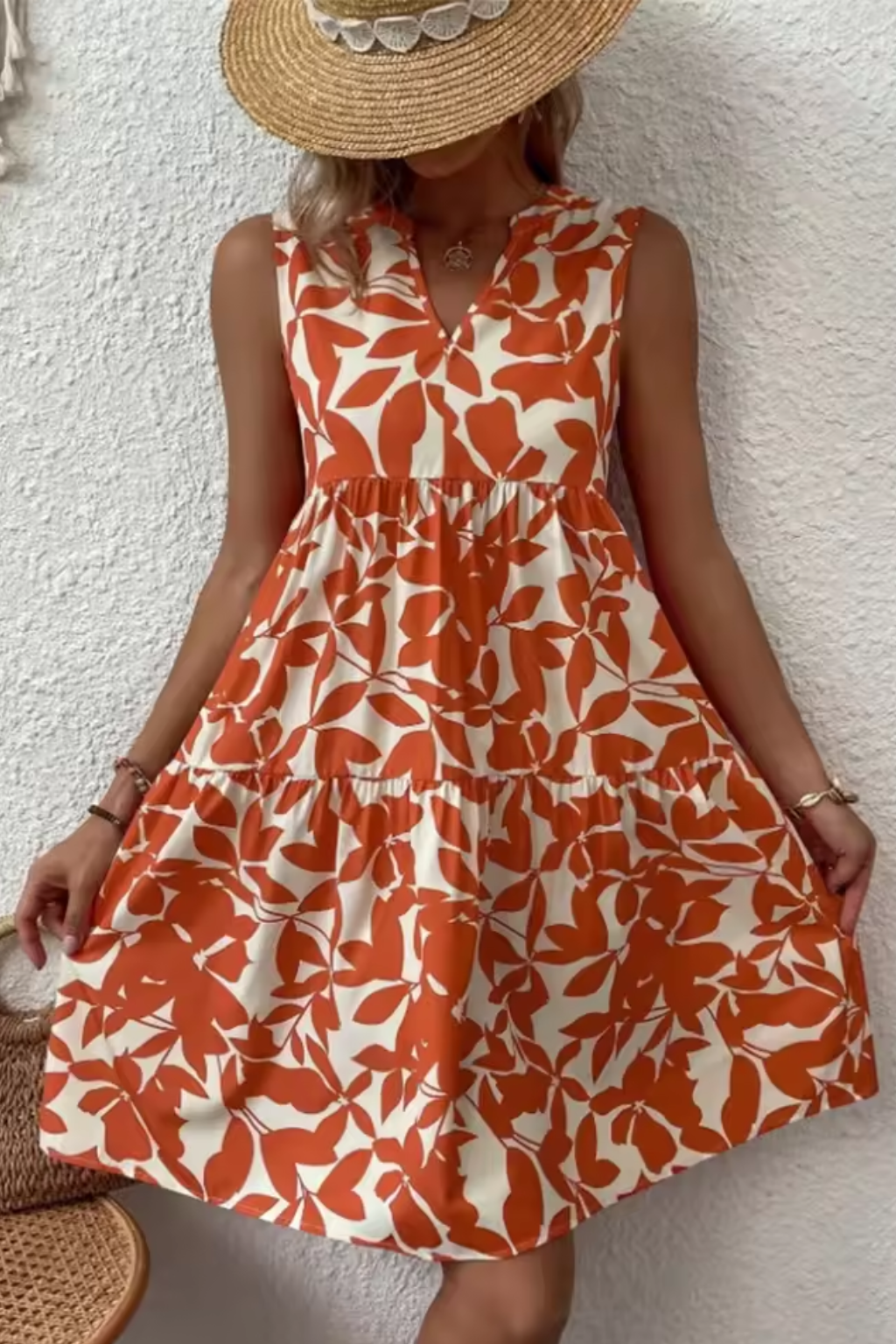 Cordelia | Elegant Tiered V-Neck Midi Dress