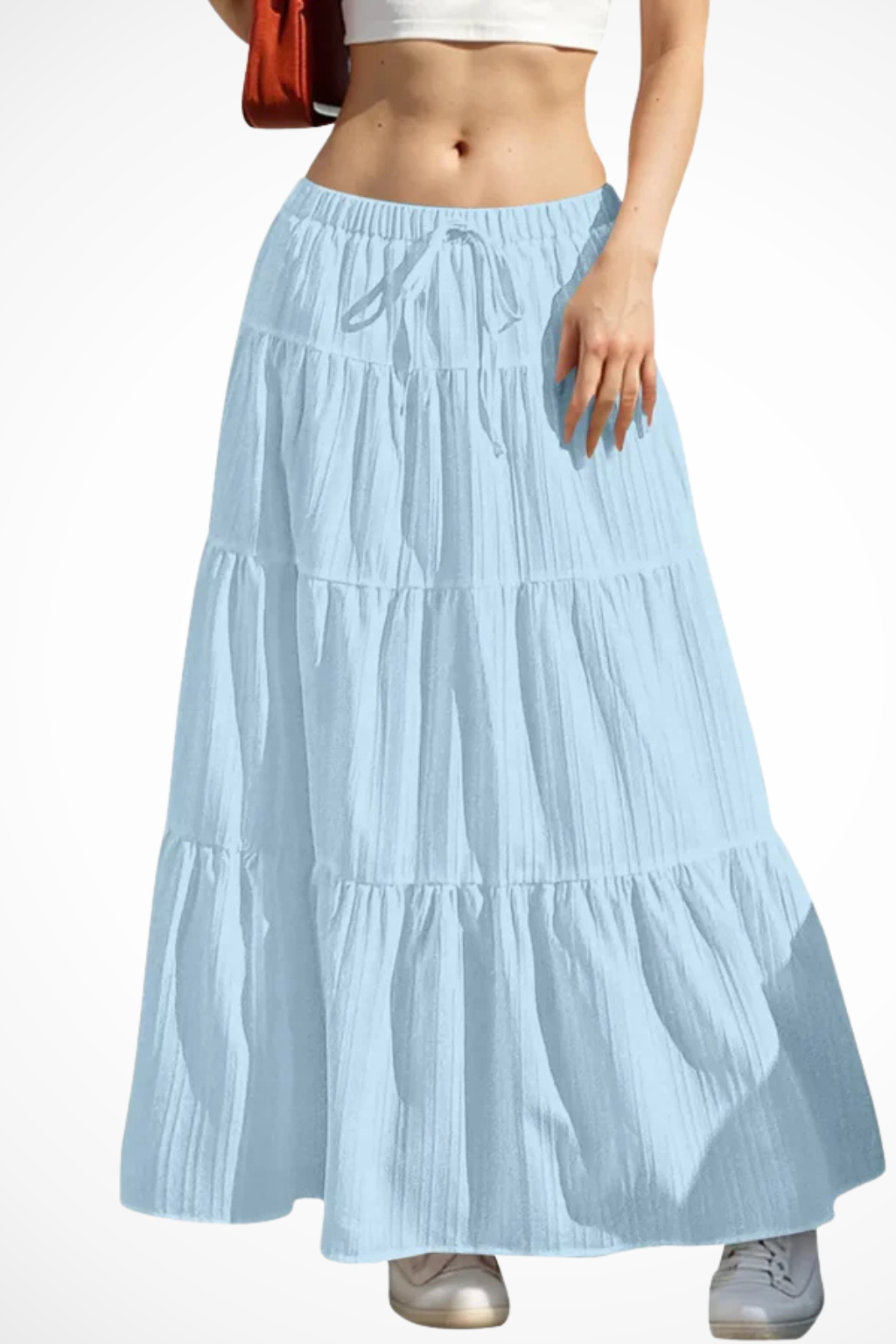 Celestine | Effortless Tiered Drawstring Maxi Skirt