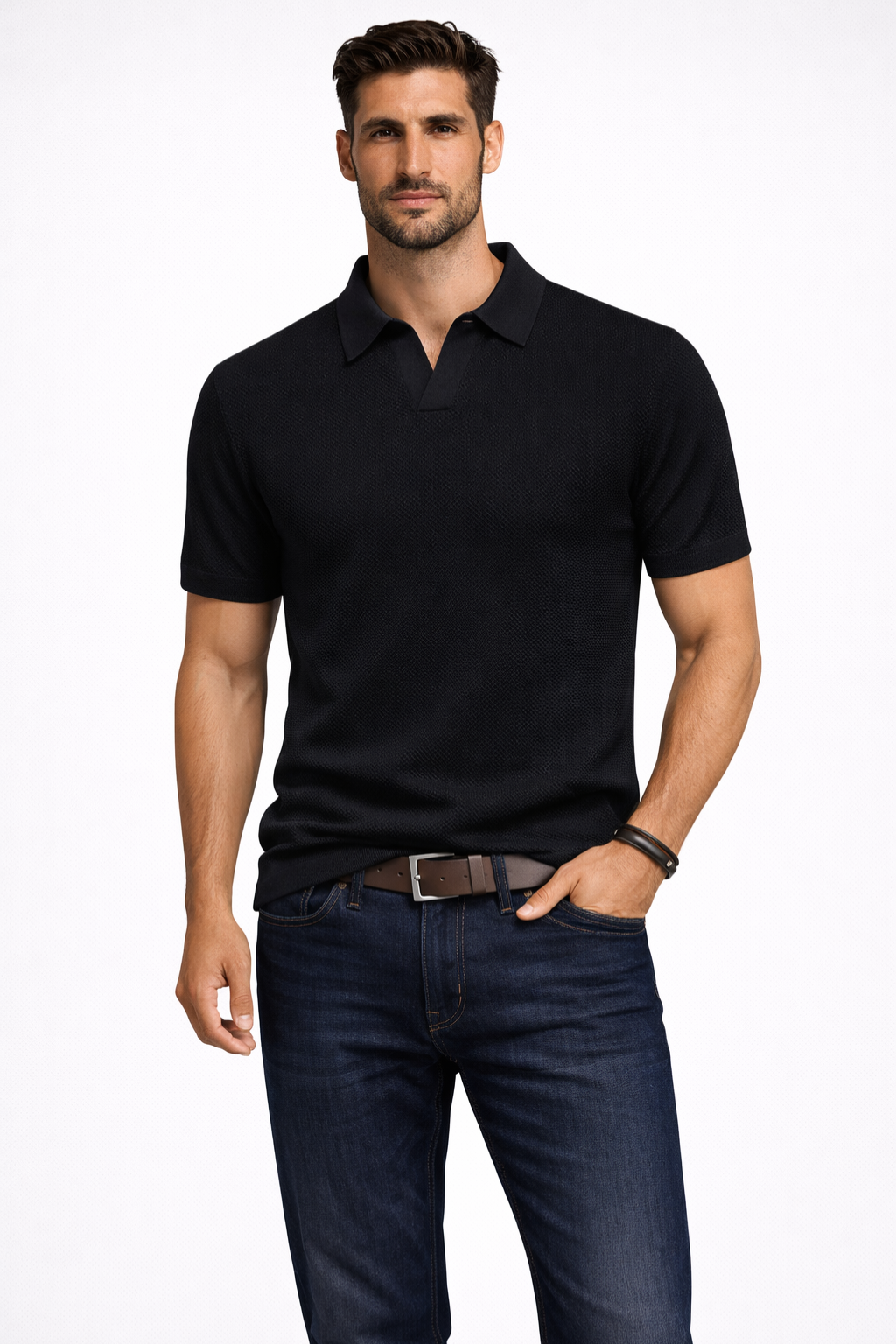 Theodore | Men's Classic Textured Knit Polo