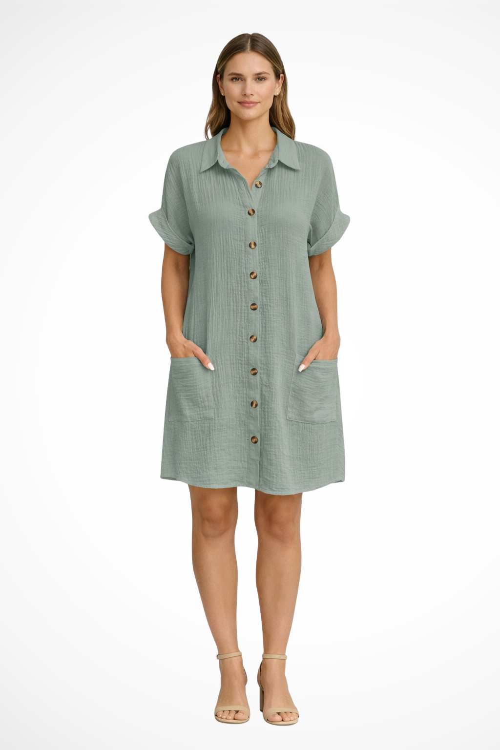 Seraphina | Casual Button Front Shirt Dress