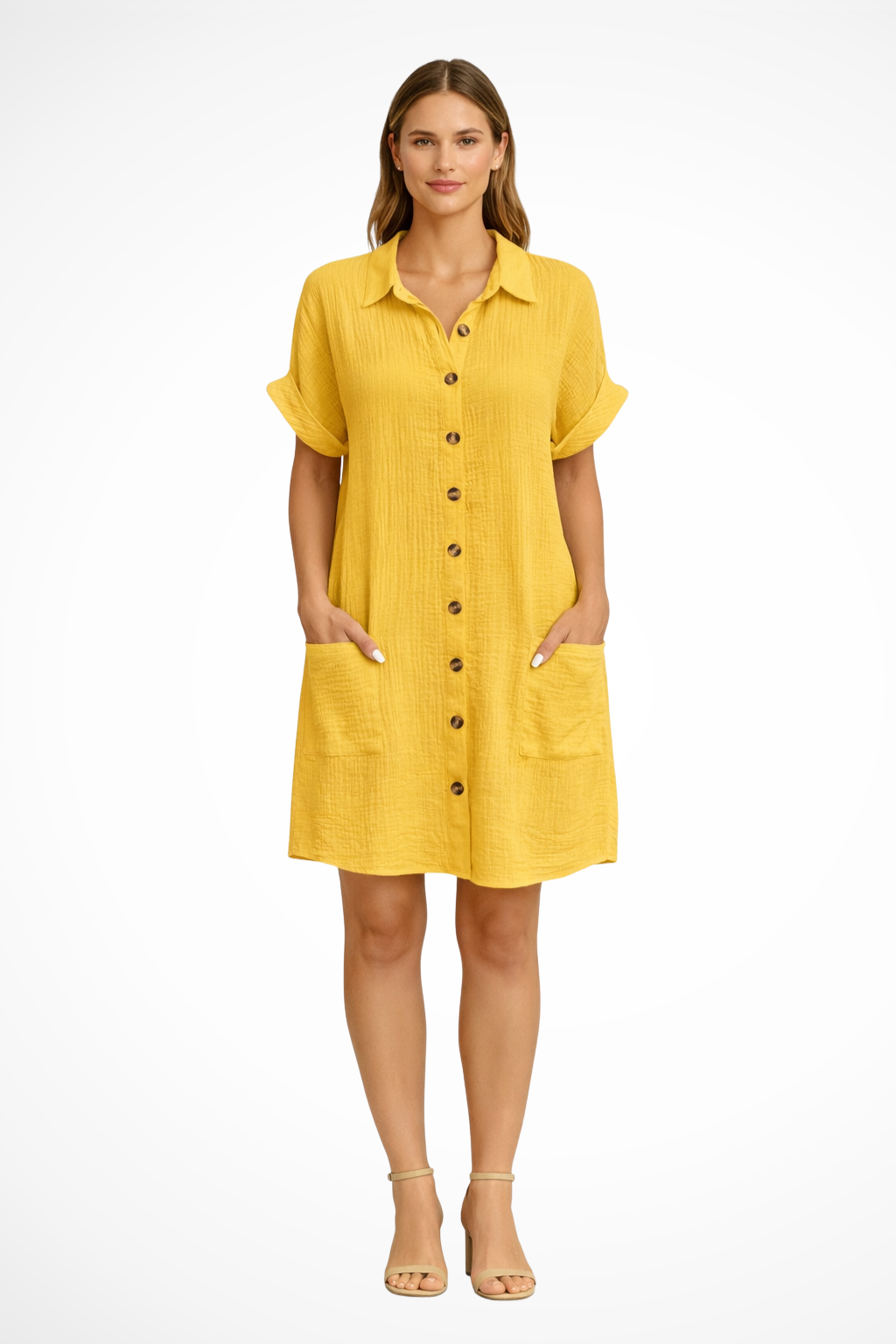 Seraphina | Casual Button Front Shirt Dress
