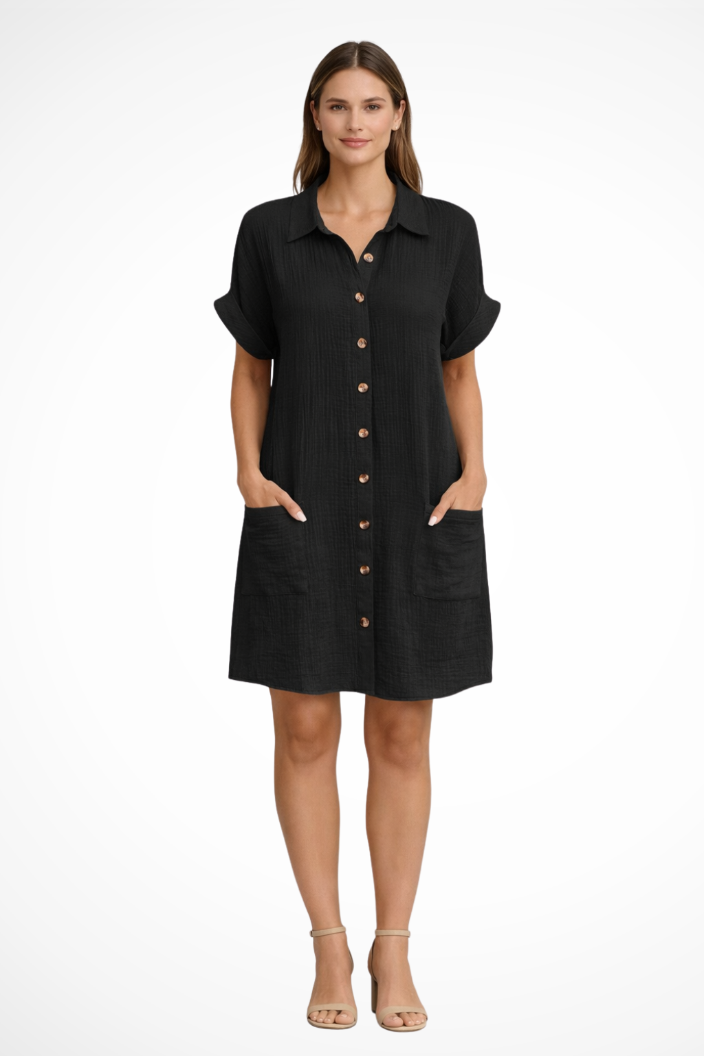 Seraphina | Casual Button Front Shirt Dress