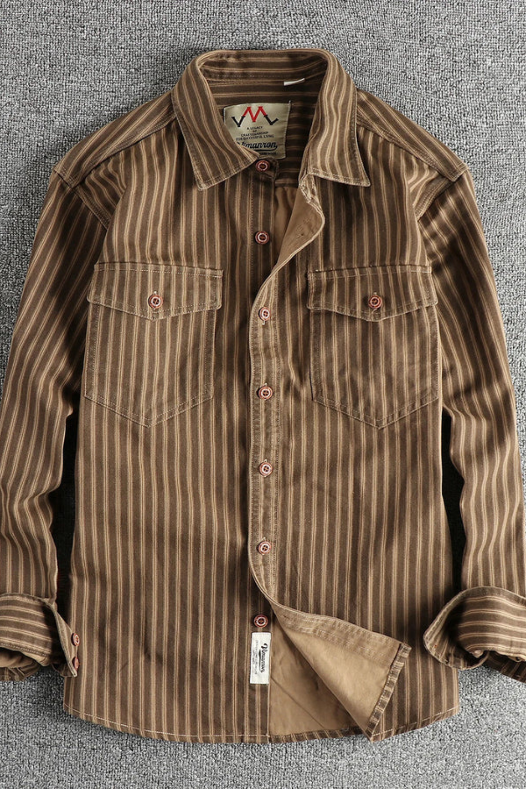 Theodore | Men's Casual Striped Dual Pocket Button Down