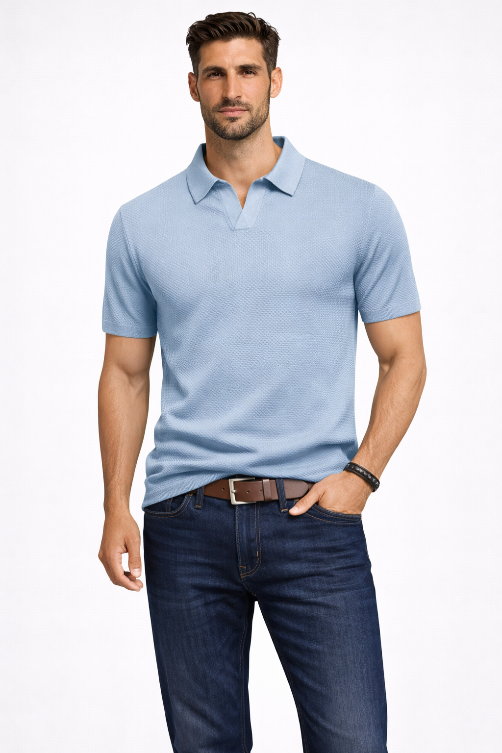 Theodore | Men's Classic Textured Knit Polo