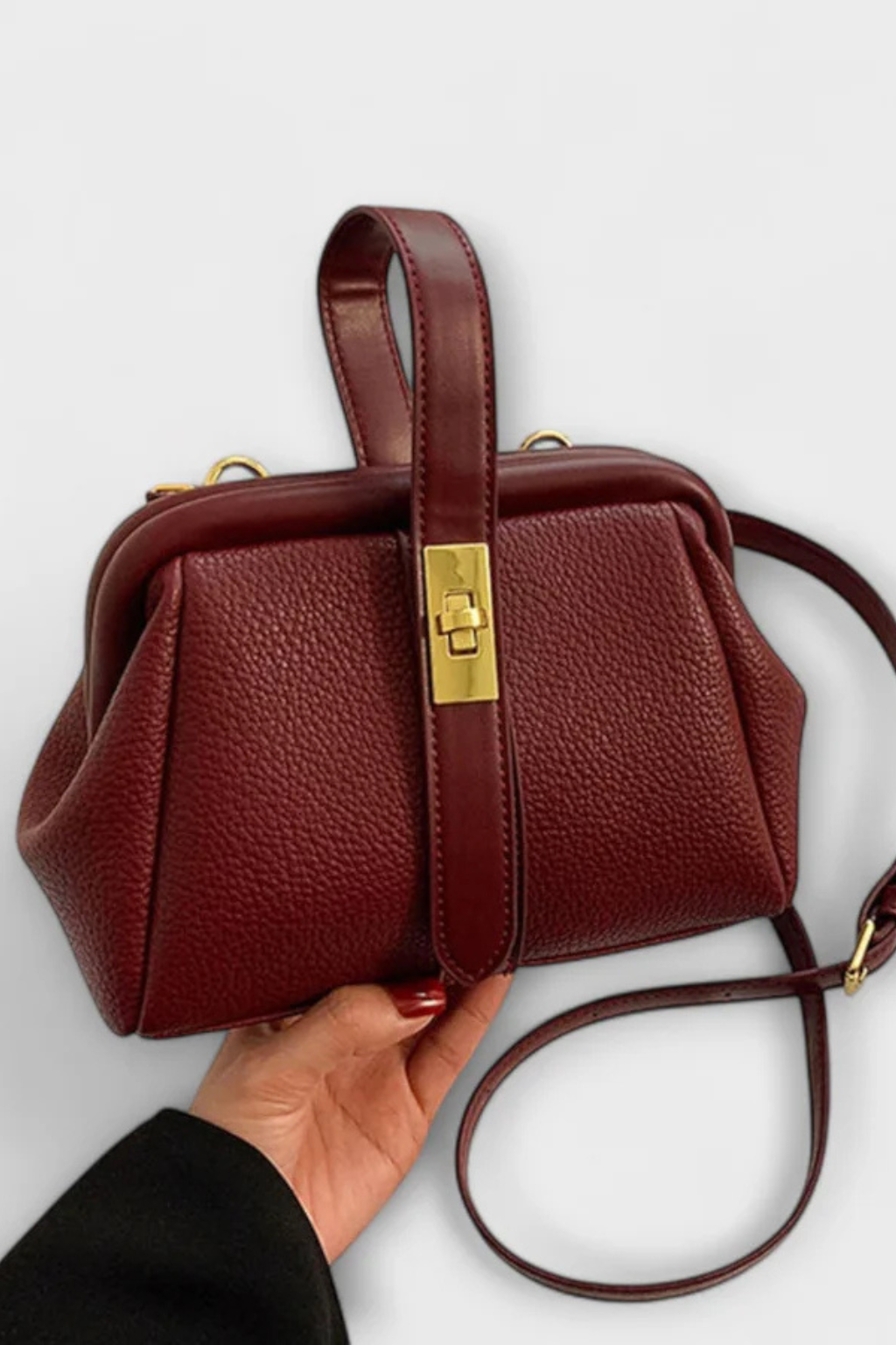 Genevieve | Structured Frame Mini Top Handle Bag