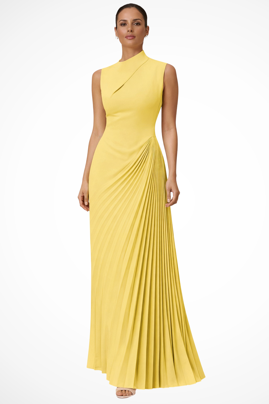 Adrielle | Elegant One Shoulder Pleated Maxi Dress