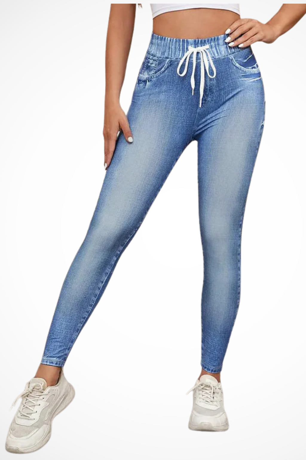 Claribel | Elegant High Waist Drawstring Skinny Jeans