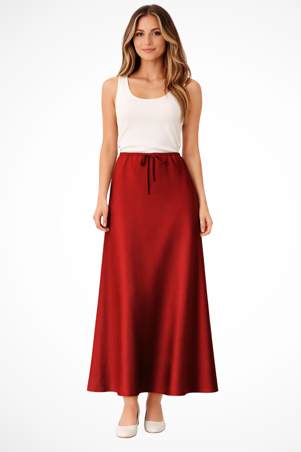 Adrielle | Elegant High Waist Tied Maxi Skirt
