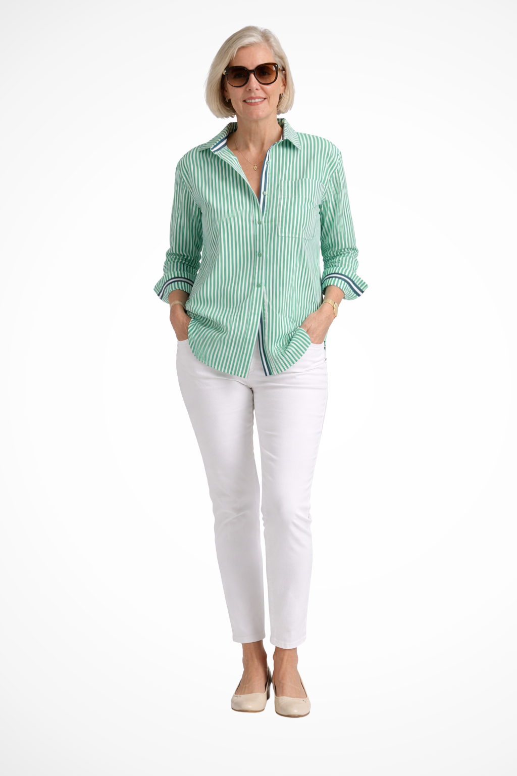 Cordelia | Classic Striped Oversized Button-Front Shirt