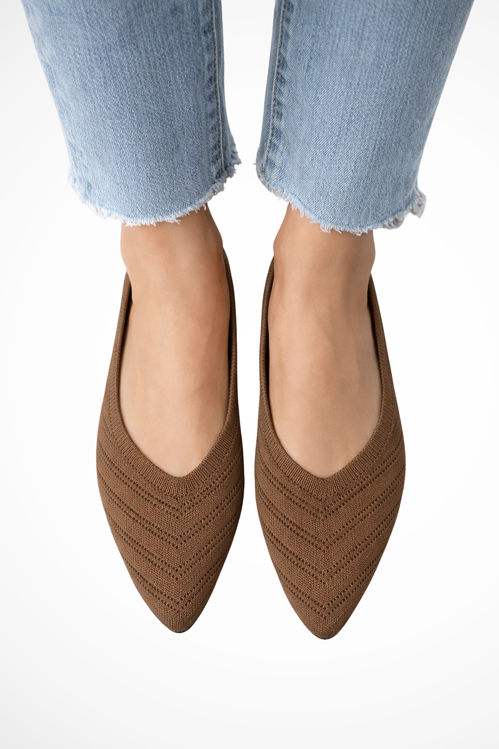 Adrielle | Elegant Pointed Toe Knit Ballet Flats