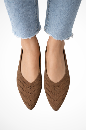 Adrielle | Elegant Pointed Toe Knit Ballet Flats