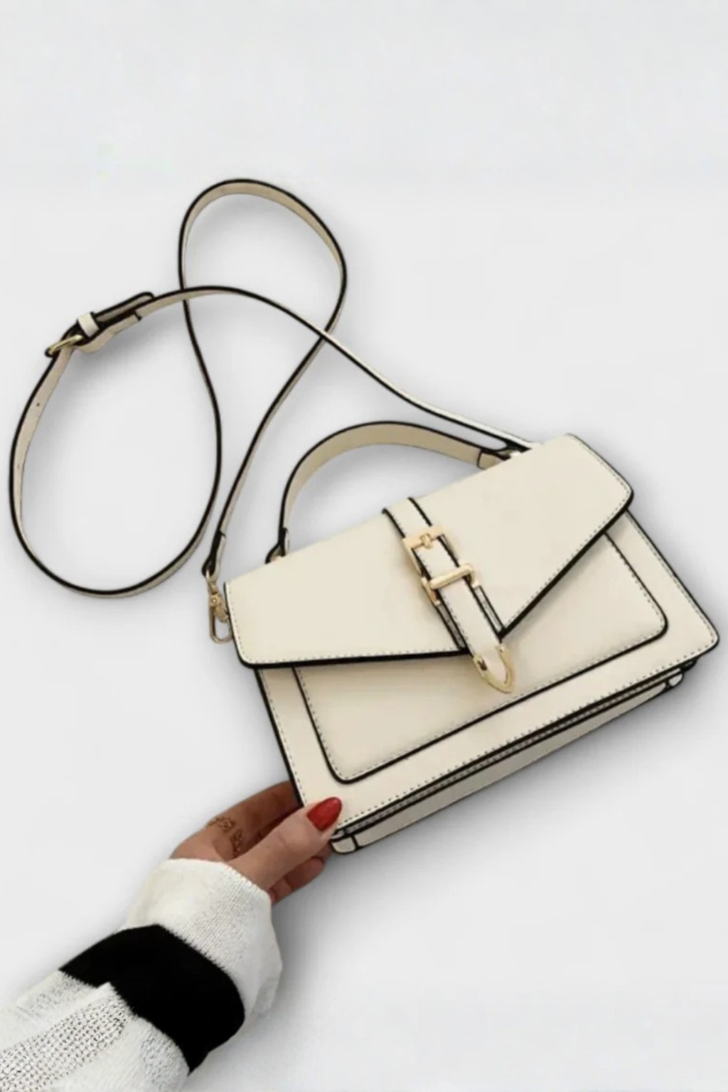 Rowella | Elegant Structured Flap Buckle Cross Body Bag