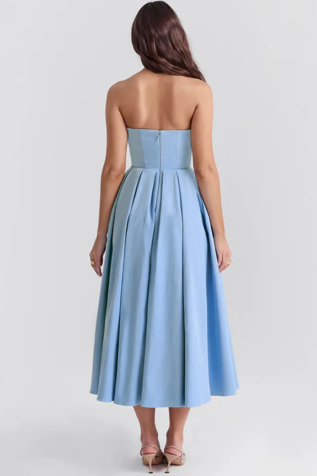 Genevieve | Elegant Strapless Corset Midi Dress